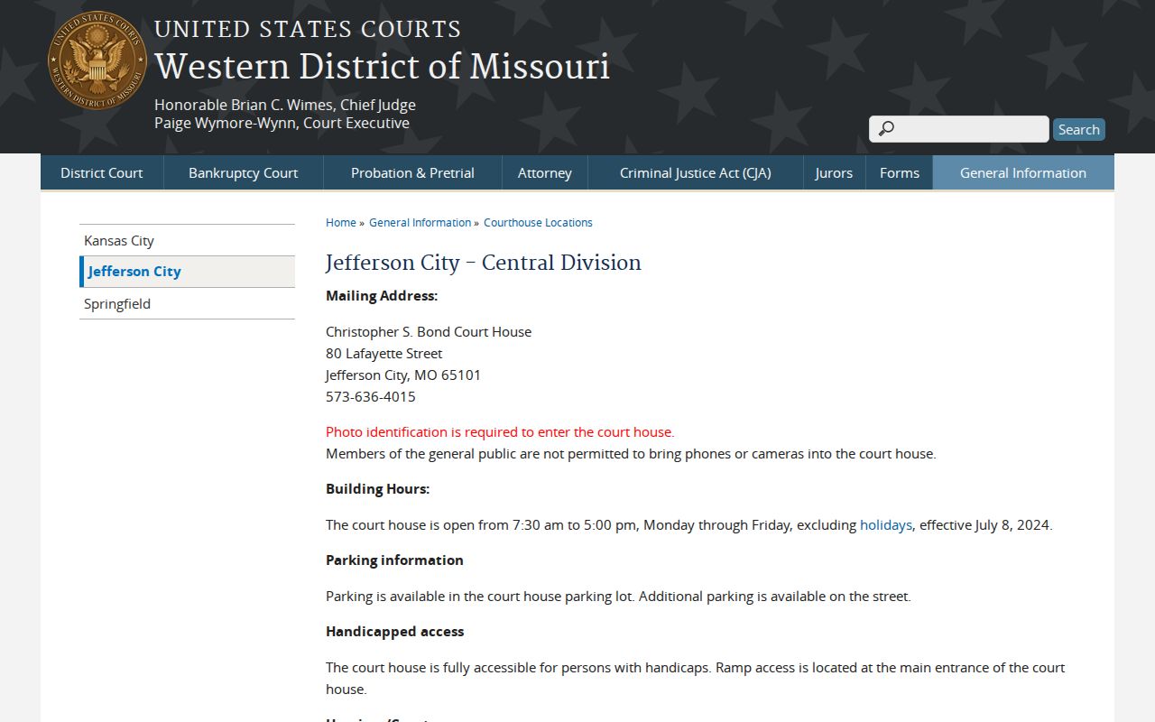 Pettis County court records reference for Western District Central Division