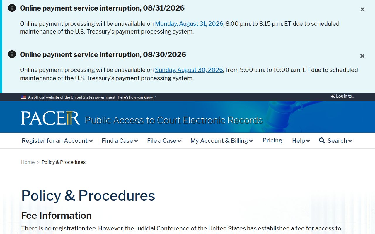 Houstonia court docket reference distinguishing PACER federal records from local court records