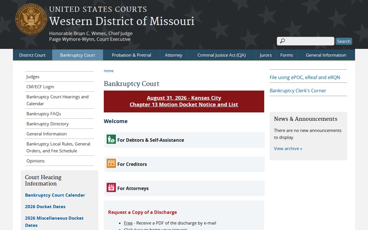 Houstonia court docket reference distinguishing Western District bankruptcy records from local court records